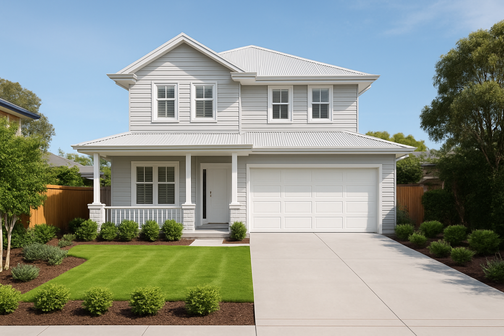 Brand-new weatherboard home in Perth showcasing flawless estimating software
